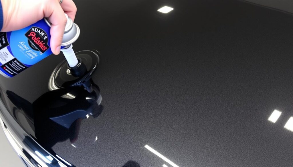 Adam's Polishes Ceramic Spray Coating being applied to car paint