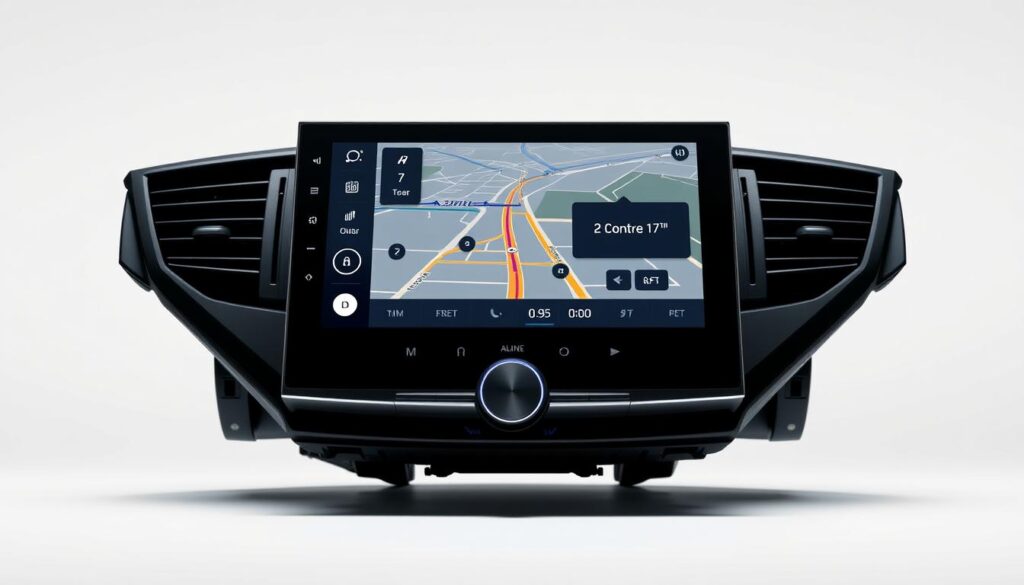Alpine iLX-F511 car stereo with 11-inch floating display showing navigation interface Alpine iLX-F511 car stereo with 11-inch floating display showing navigation interface