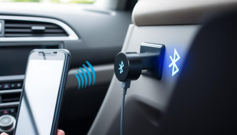 Best Bluetooth car adapter connected to car dashboard