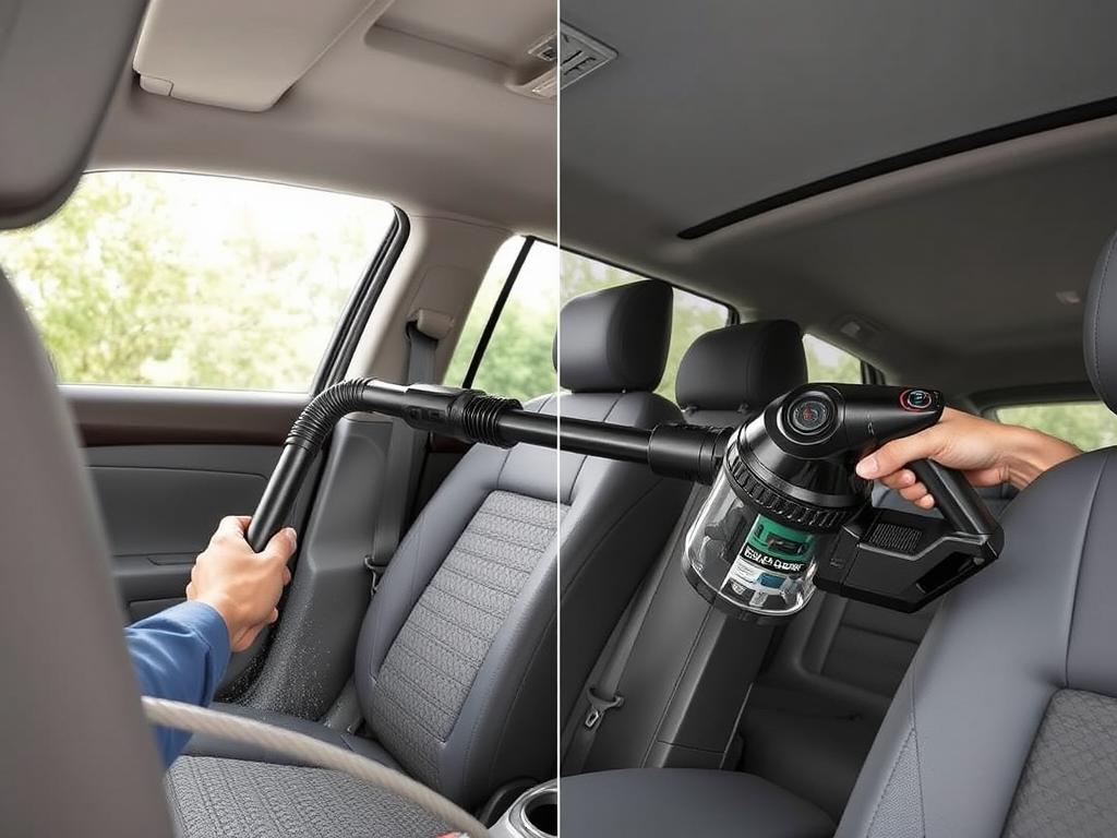 Black+Decker 20V MAX Flex vacuum reaching under car seats