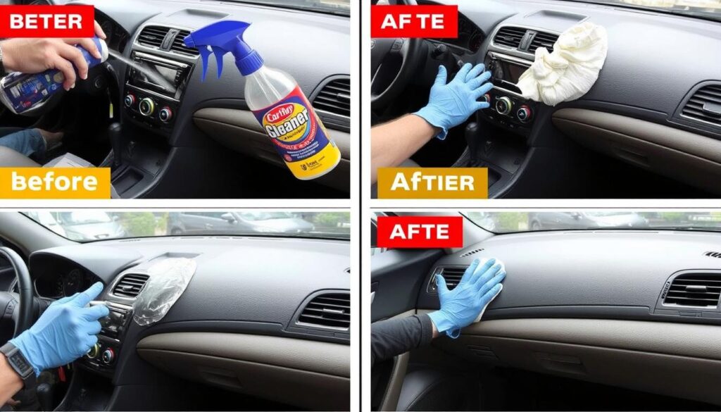 CarGuys Super Cleaner being used on car interior surfaces