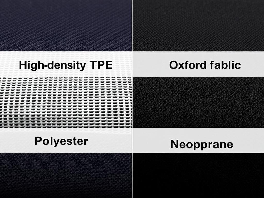 Close-up of different car seat protector materials showing texture and thickness Close-up of different car seat protector materials showing texture and thickness