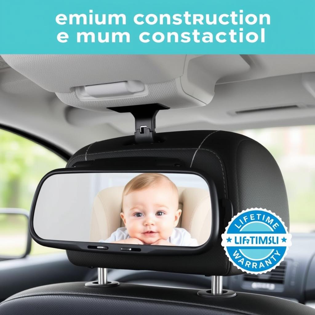 Cozy Greens Baby Car Mirror with lifetime warranty