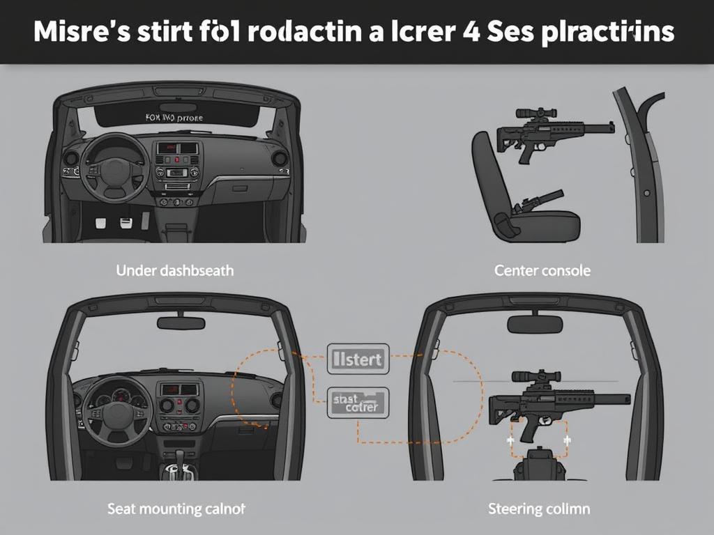 Different gun mount locations in a vehicle interior Different gun mount locations in a vehicle interior