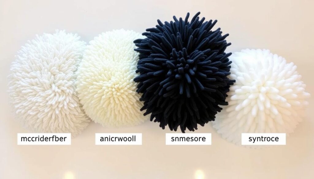 Different types of car wash mitts showing material and texture differences Different types of car wash mitts showing material and texture differences