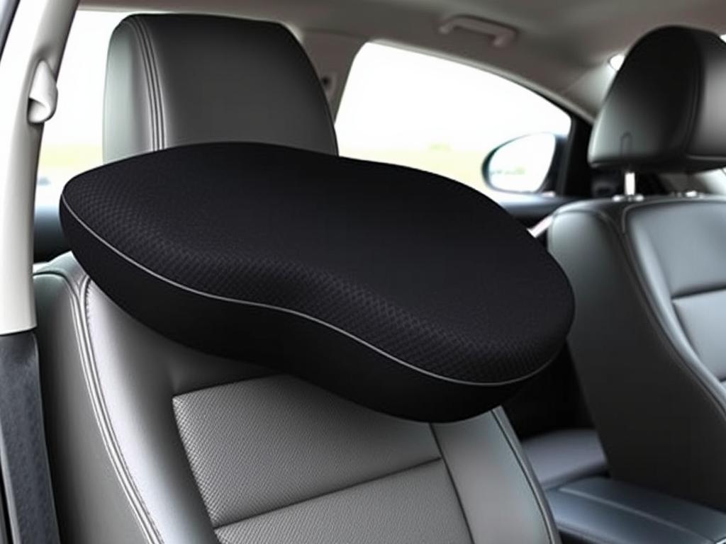Dreamer Car Lumbar Support Pillow installed in a car seat Dreamer Car Lumbar Support Pillow installed in a car seat