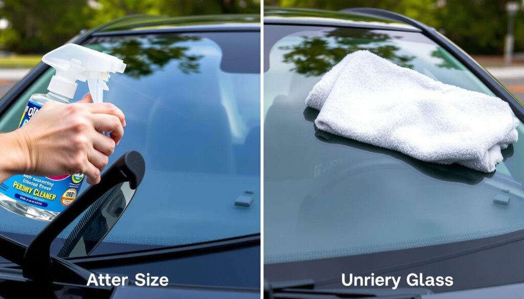 Invisible Glass Premium Glass Cleaner being used on car windshield