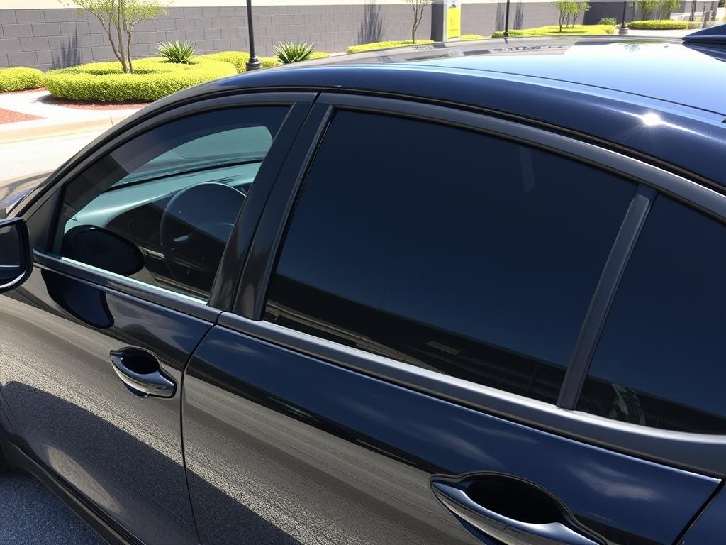 LLumar CTX Ceramic Tint installed on a sedan showing non-reflective finish LLumar CTX Ceramic Tint installed on a sedan showing non-reflective finish