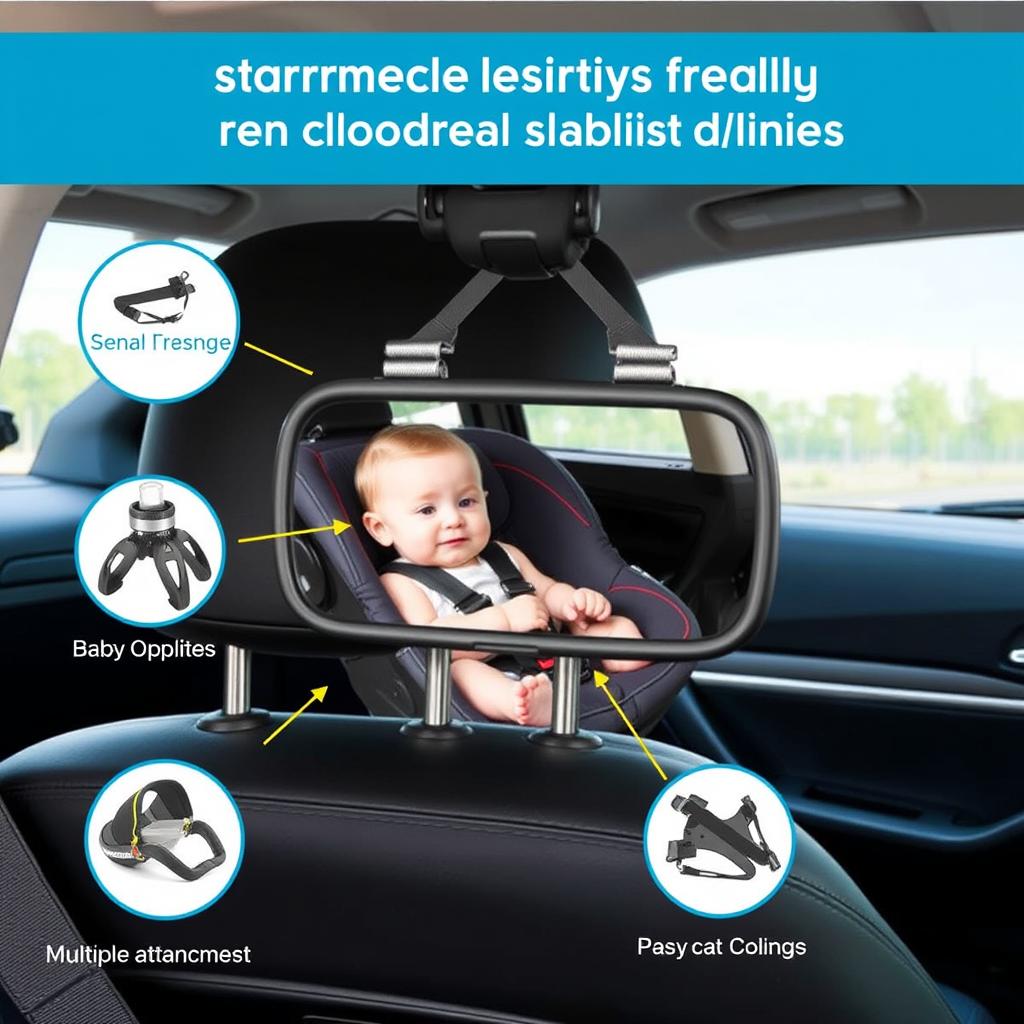 Lusso Gear Baby Car Mirror with extra-secure straps