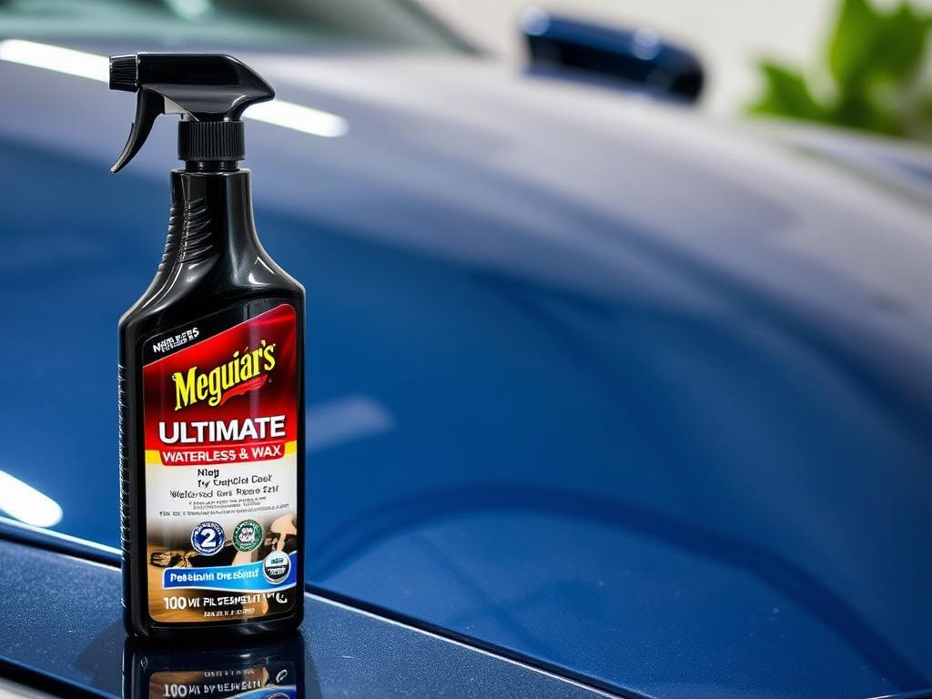 Meguiar's Ultimate Waterless Wash & Wax bottle and application - best waterless car wash product Meguiar's Ultimate Waterless Wash & Wax bottle and application - best waterless car wash product