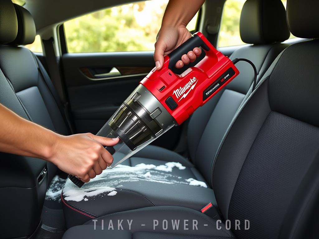 Milwaukee M18 Cordless Wet/Dry Vacuum cleaning car interior Milwaukee M18 Cordless Wet/Dry Vacuum cleaning car interior