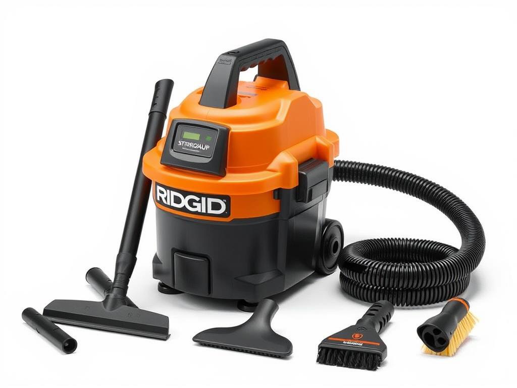 RIDGID 4-Gallon 5.0 HP Wet/Dry Vacuum with car cleaning kit RIDGID 4-Gallon 5.0 HP Wet/Dry Vacuum with car cleaning kit