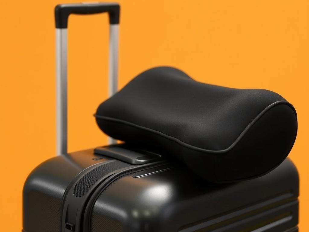 SAMSONITE Lumbar Support Pillow in travel context SAMSONITE Lumbar Support Pillow in travel context