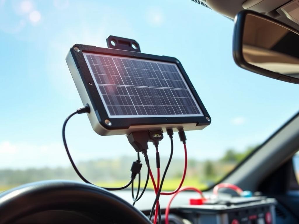 SUNER POWER solar battery charger mounted on vehicle SUNER POWER solar battery charger mounted on vehicle