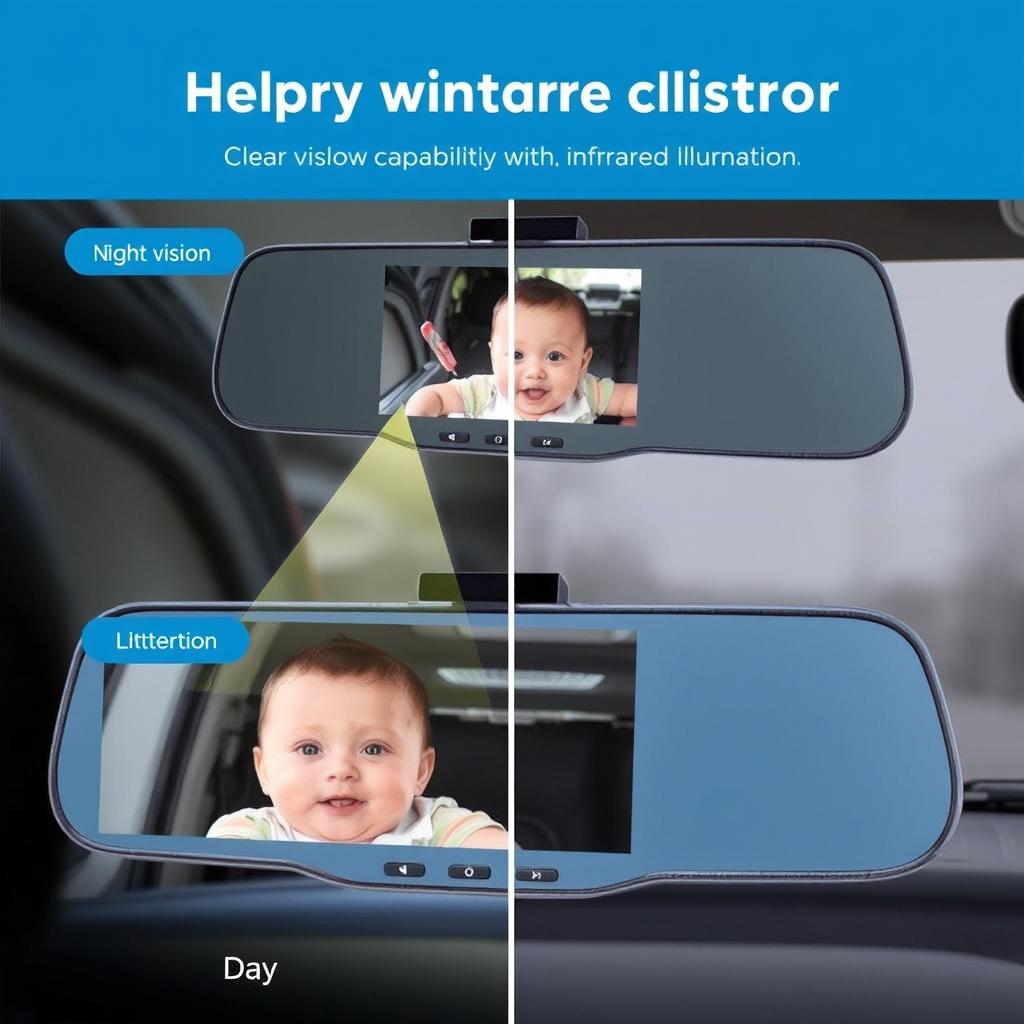 Shynerk Baby Car Mirror with Night Vision Function