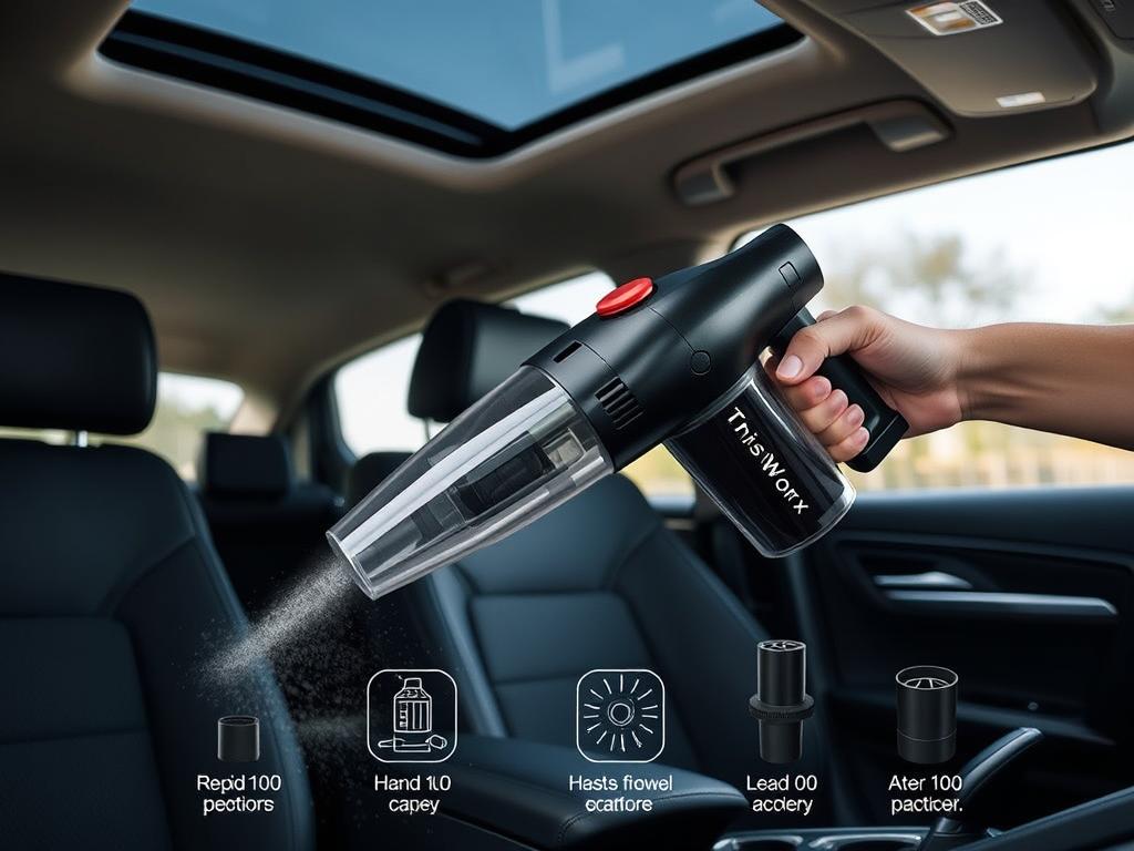 ThisWorx car vacuum cleaner with attachments for detailing