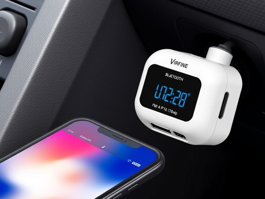 Virfine FM Transmitter Bluetooth car adapter budget option