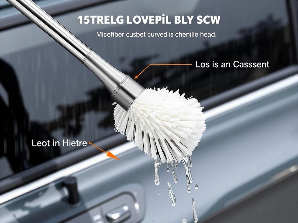 YeewayVeh Car Wash Brush with 15-degree curved pole design and microfiber head YeewayVeh Car Wash Brush with 15-degree curved pole design and microfiber head