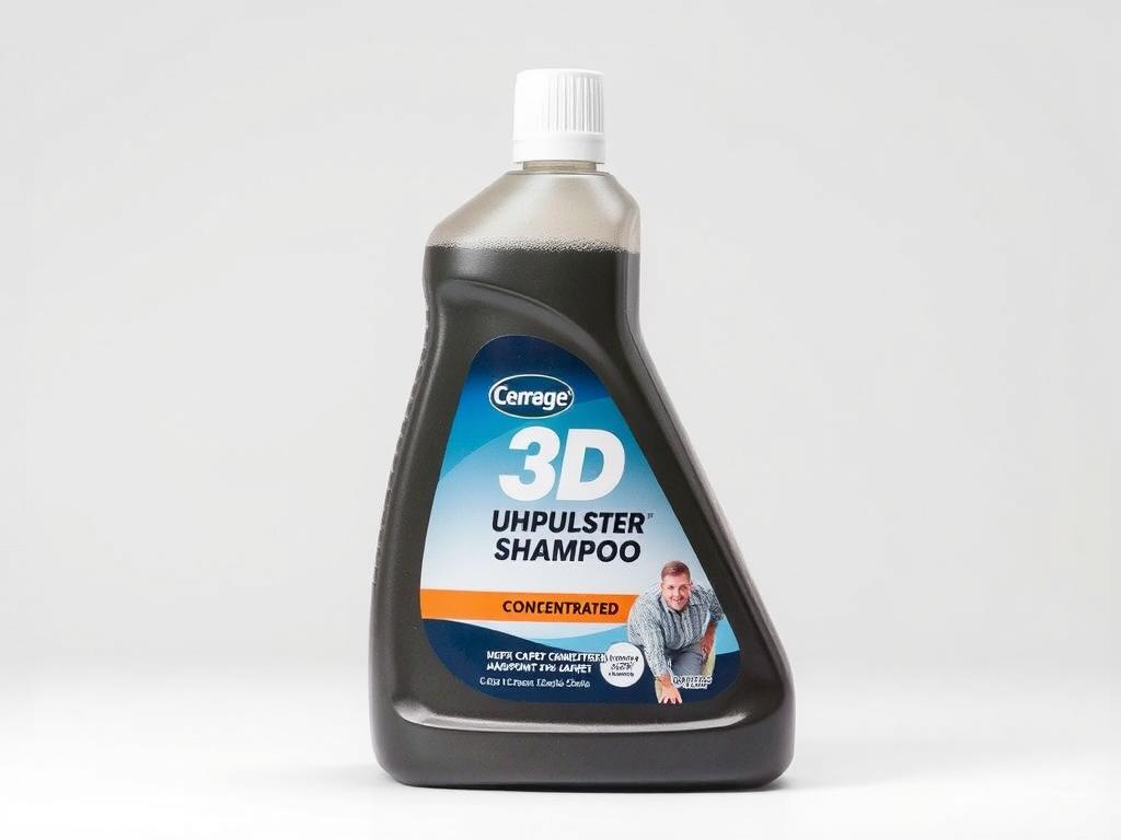 3D Upholstery & Carpet Shampoo bottle showing concentrated formula
