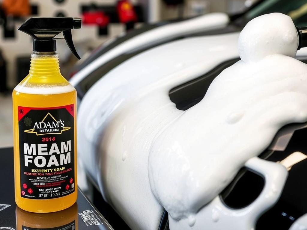 Adam's Mega Foam car soap in foam cannon application