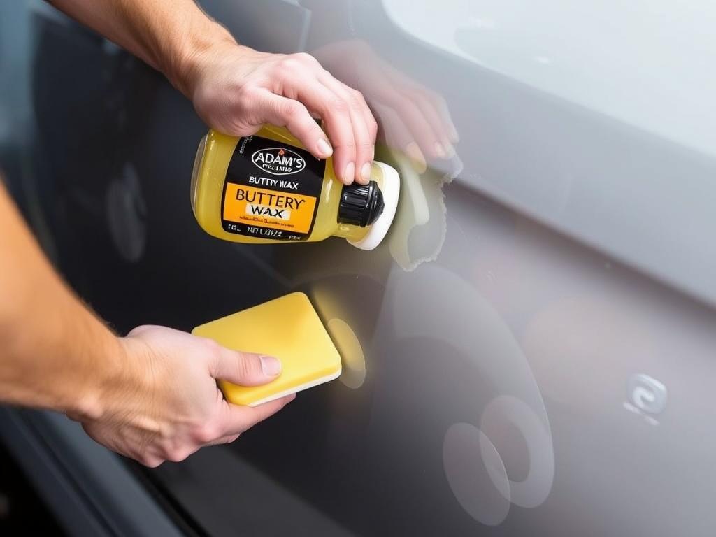 Adam's Polishes Buttery Wax being applied with ease - best wax for new car