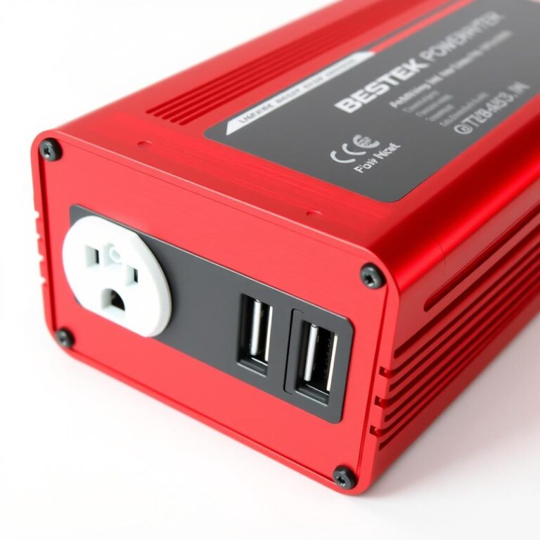 BESTEK 300W Power Inverter with dual AC outlets and USB ports