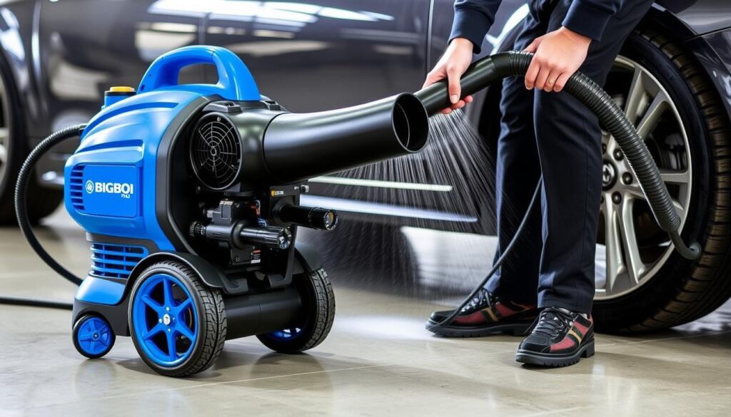 BIGBOI BlowR Pro car dryer blower with wheels and attachments