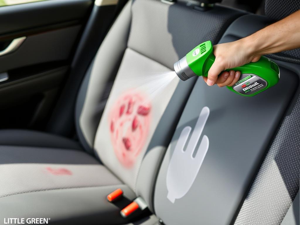 BISSELL Little Green HydroSteam cleaning car upholstery