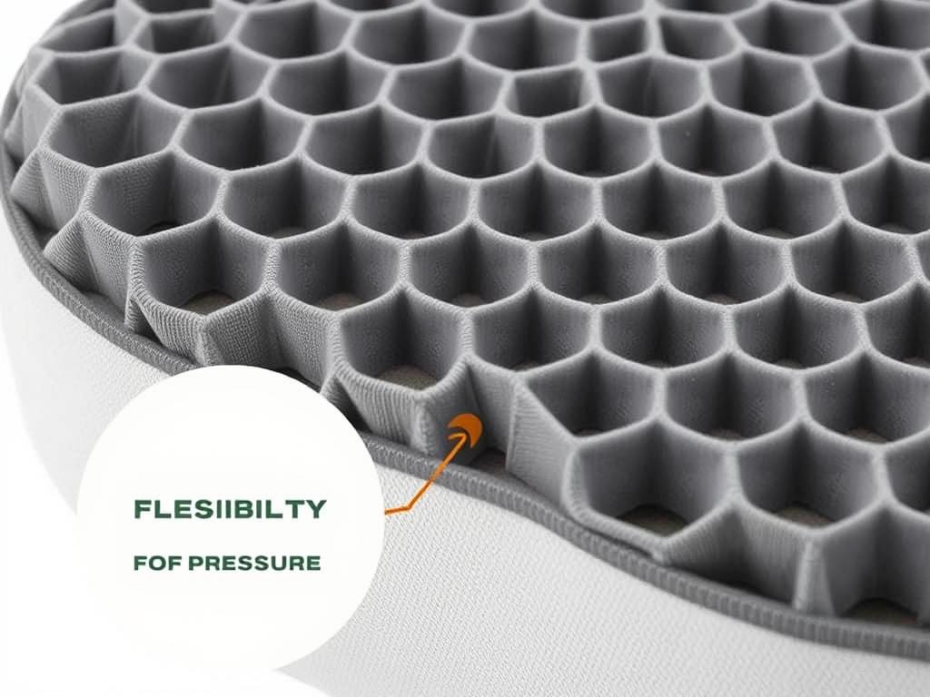 BulbHead Egg Sitter Seat Cushion showing honeycomb structure for pressure relief