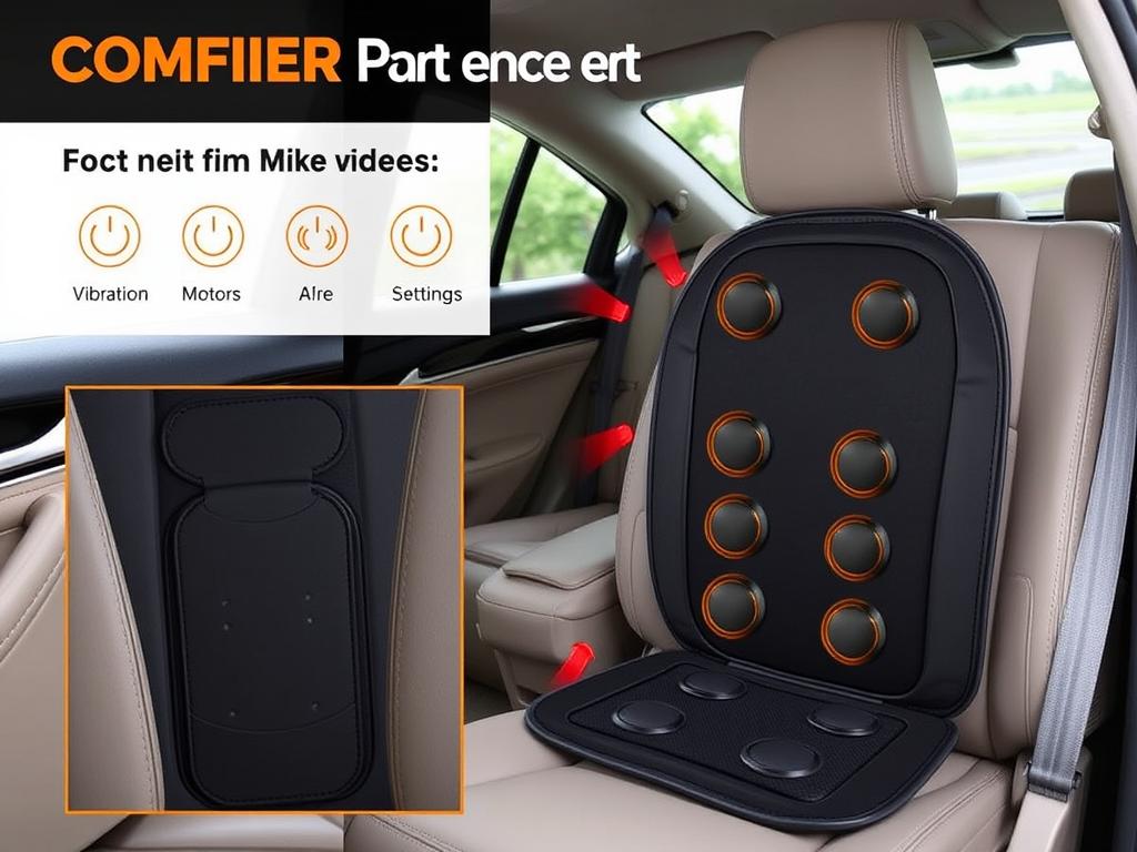 COMFIER Back Massager with Heat and Vibration showing vibration motors