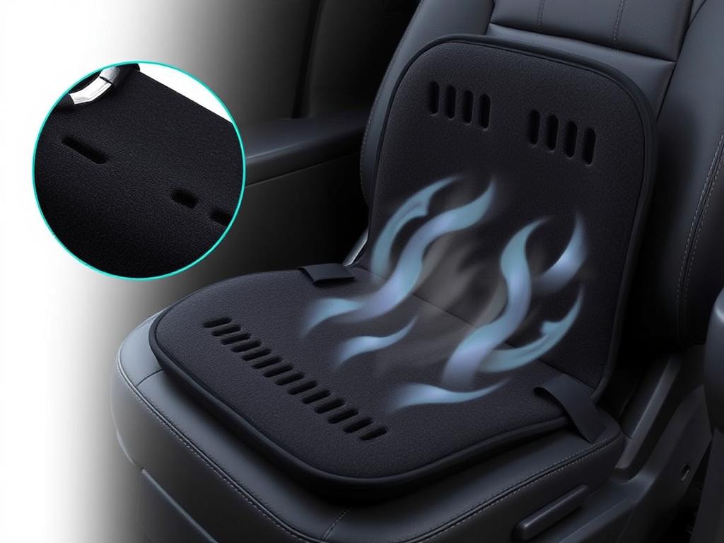 CYLEN Memory Foam Bamboo Charcoal Infused Seat Cushion showing cooling design