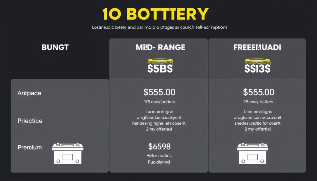 Car audio battery price comparison chart