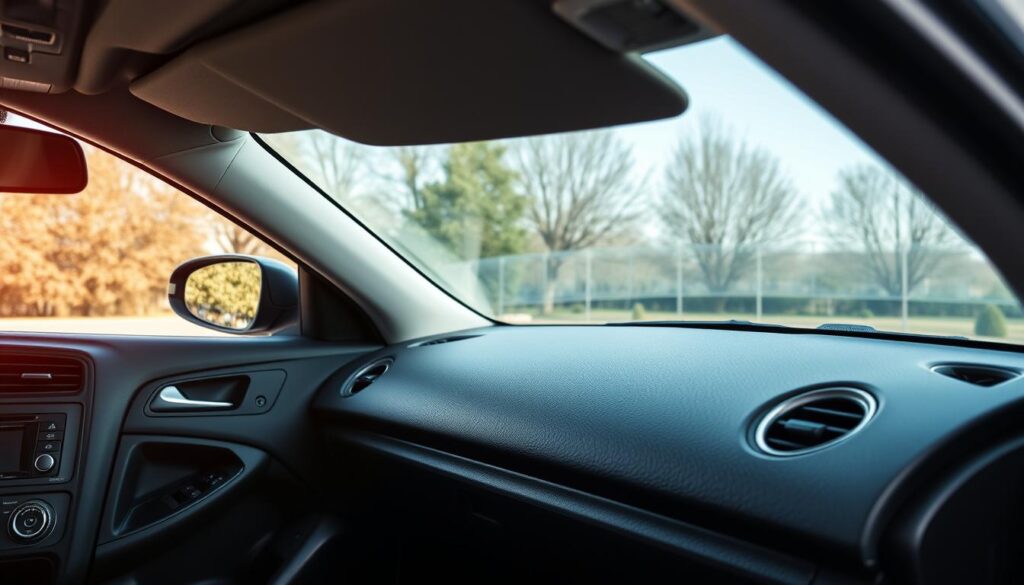 Car interior with installed budget car speakers showing improved audio system