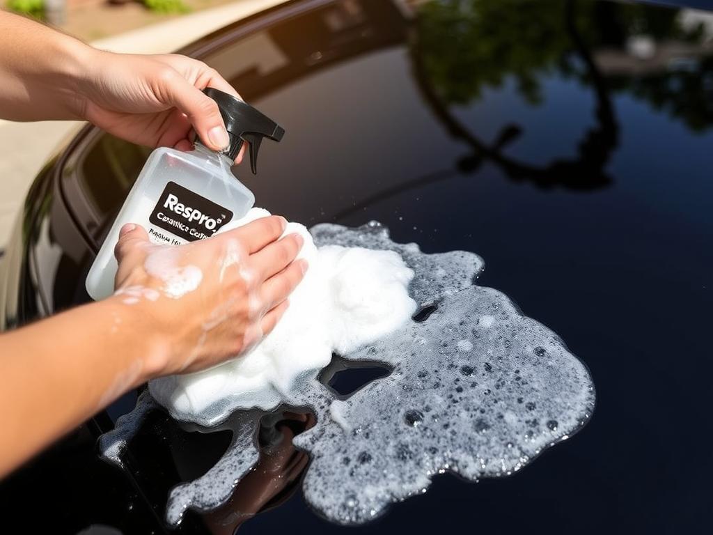 CarPro Reset being used to wash a ceramic coated black car