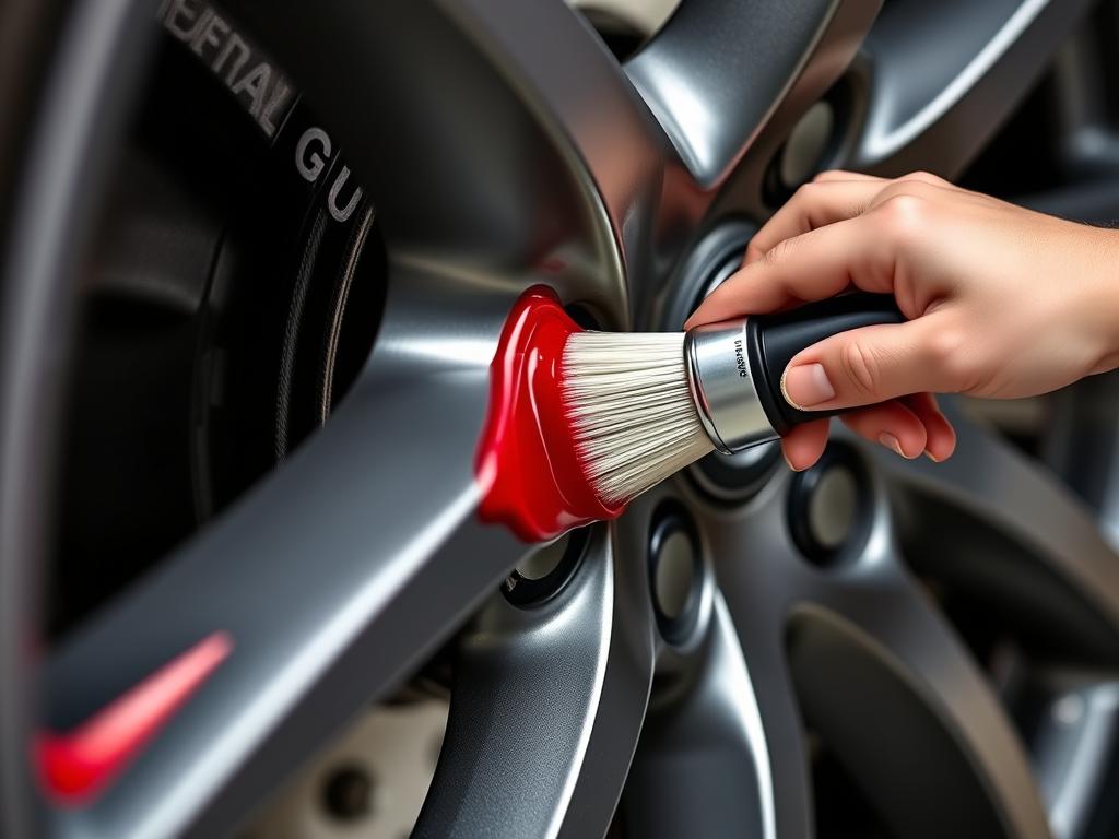 Chemical Guys Diablo Gel wheel cleaner being applied with a brush