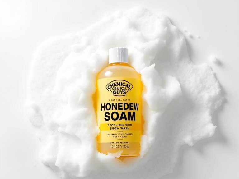 Chemical Guys Honeydew Snow Foam hand car wash soap bottle with foam