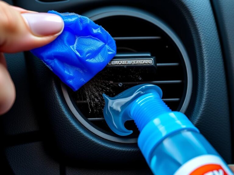 ColorCoral car cleaning gel being used to clean car air vents