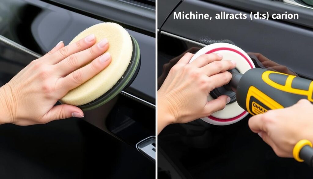 Different application methods for car polish on black vehicles