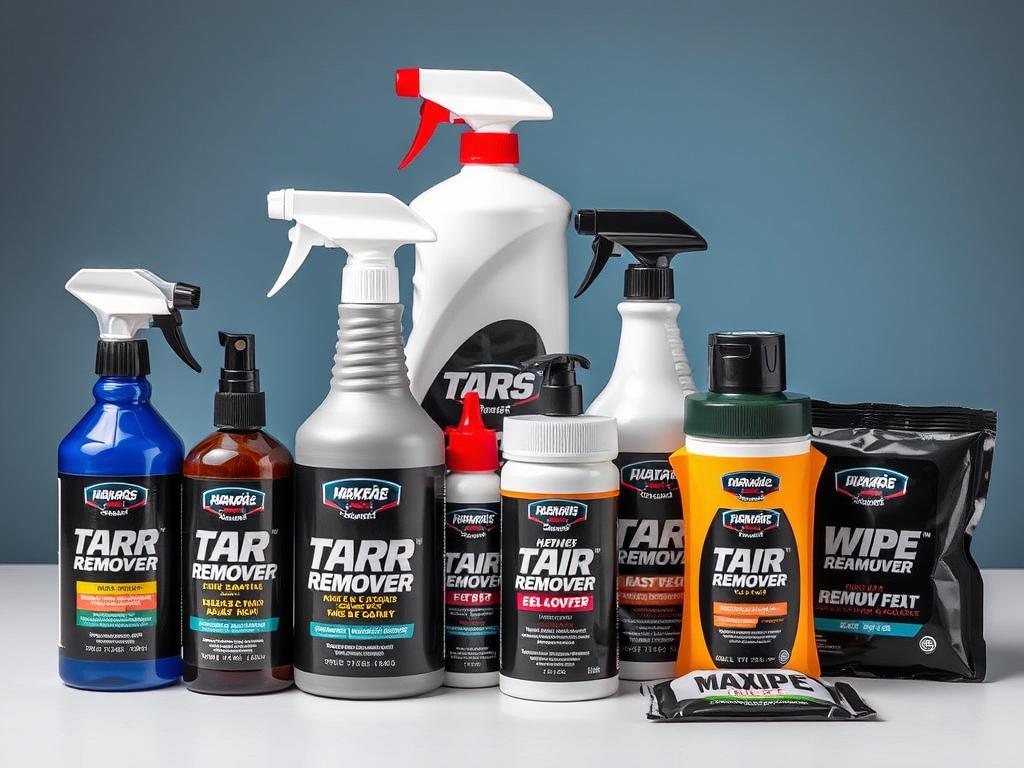 Different tar remover formula types displayed