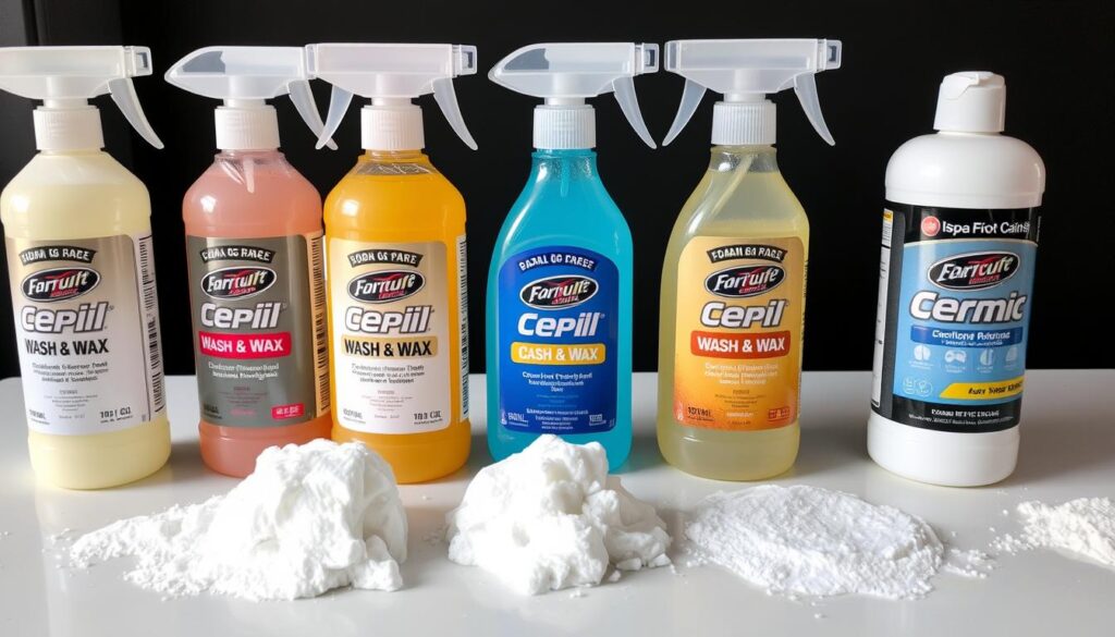 Different types of car soap formulas for foam cannons