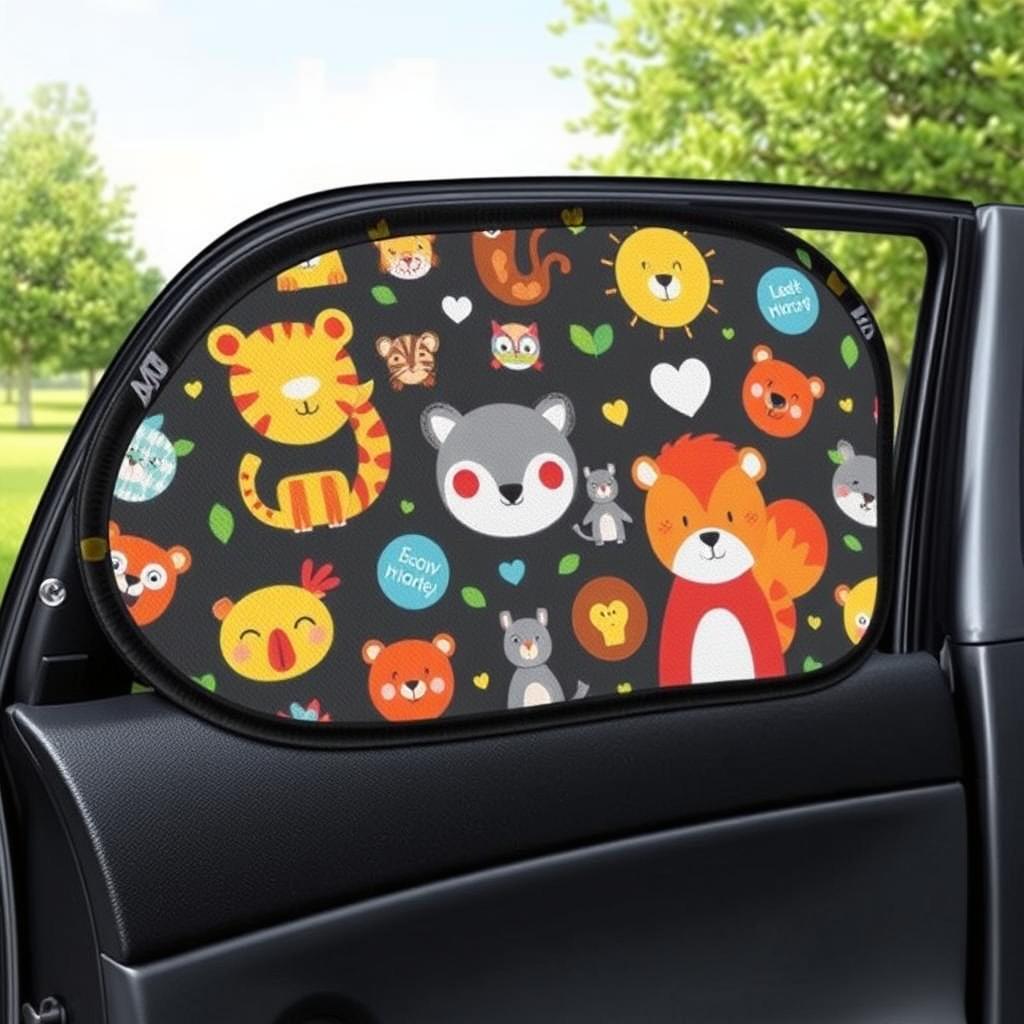 Enovoe Colorful Cartoon Animal Design Car Shade