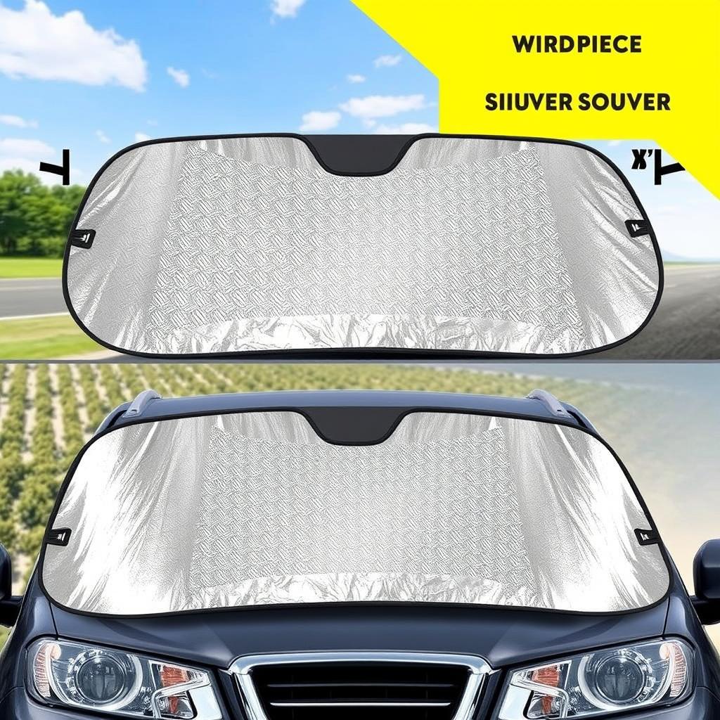 EzyShade Windshield Sun Shade with two-piece design