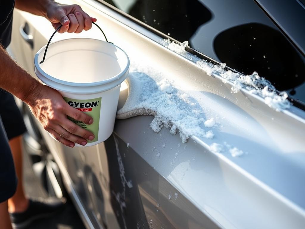 Gyeon Q2M Bathe being used with two bucket method on ceramic coated car