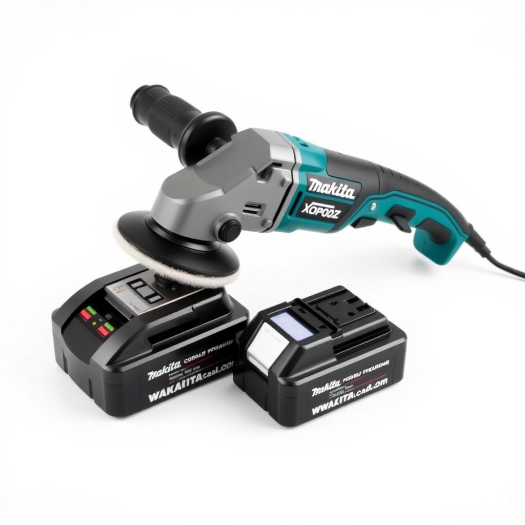 Makita XOP02Z cordless polisher with teal housing