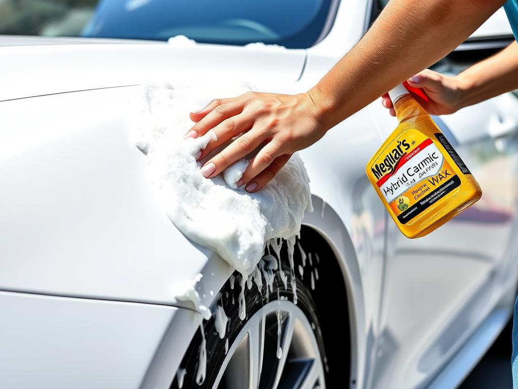 Meguiar's Hybrid Ceramic Wash & Wax being used on ceramic coated vehicle