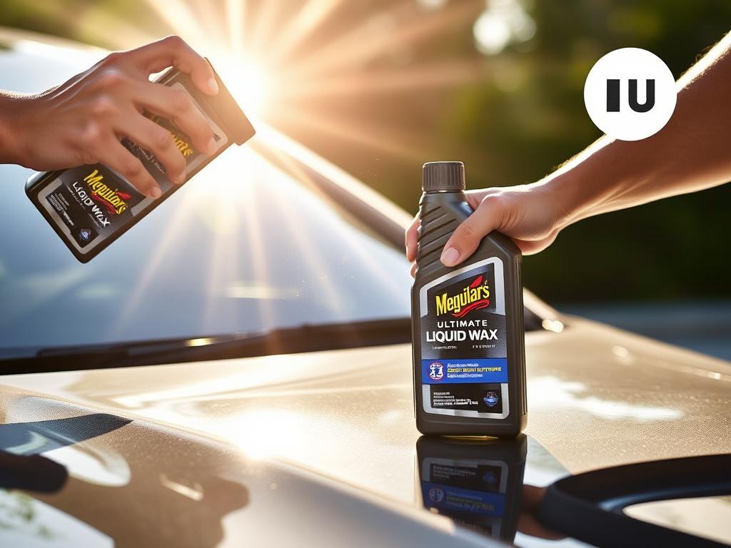 Meguiar's Ultimate Liquid Wax being applied to protect against UV damage - best wax for new car