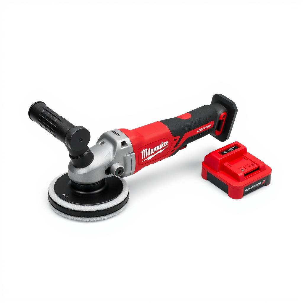 Milwaukee M18 FUEL cordless polisher with red housing