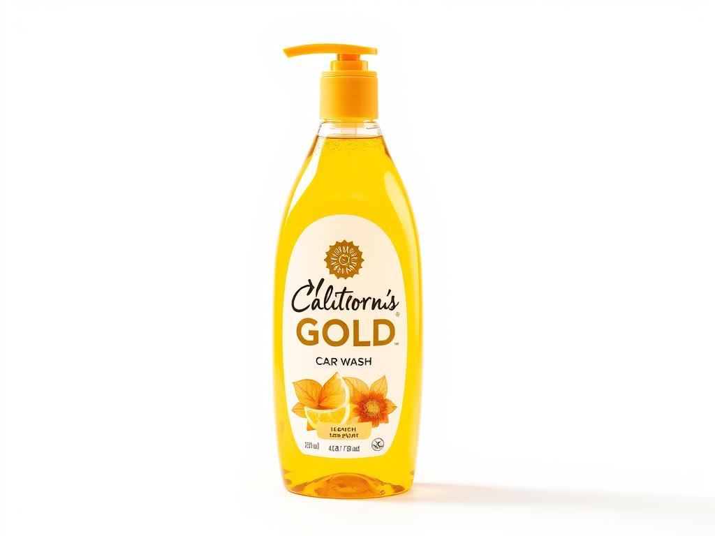 Mothers California Gold Car Wash bottle with yellow liquid