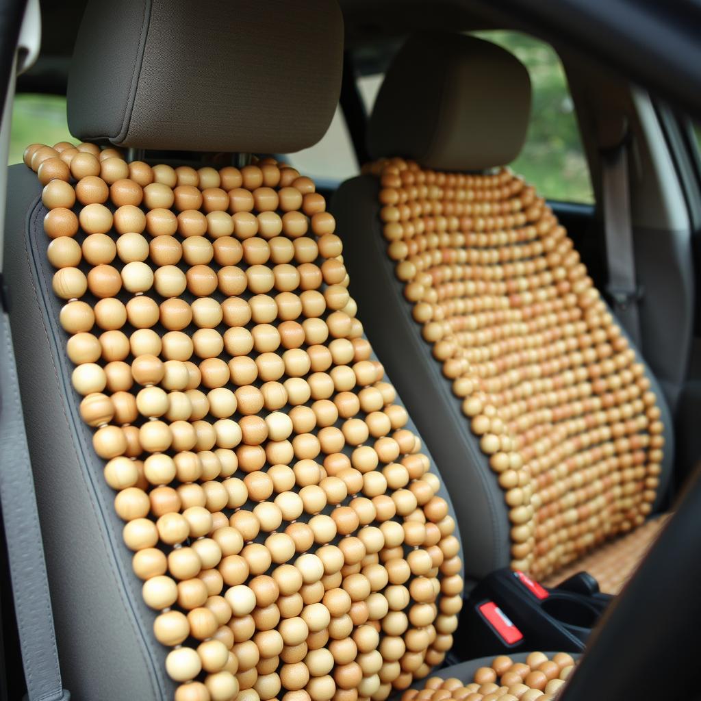 Natural Wood Beaded Seat Cover for cooling
