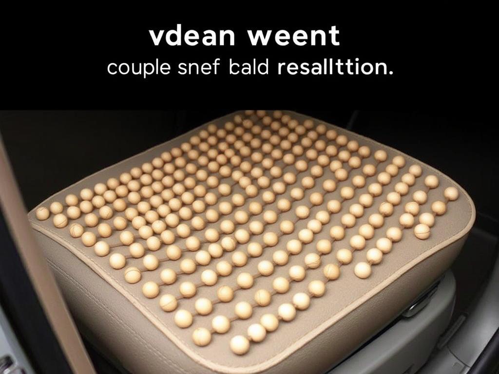 Natural Wood Beaded Seat Cover installed in car